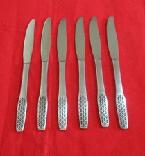 6 Vintage Viners Stainless Steel SHAPE Pattern Dinner Knives  22.5cm