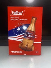 Fallout Nuka-Cola Victory Glass Bottle & Caps brand new 