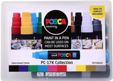 Uni Posca PC-17K Extra Large Chisel Tip Assorted Colour Gift Set (10 Pen Set)