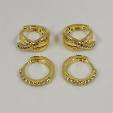 hoop earrings set pandora 14k gold sparkling