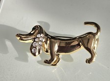 Beautiful Goldtone Dog Brooch