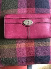 Fossil Deep Pink Leather Large Purse. Good Condition Used
