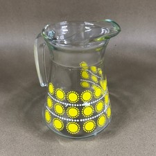Large Retro Vintage Yellow Sun Jug Juice Pitcher