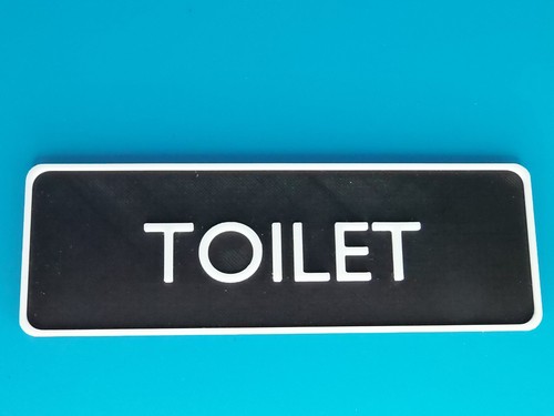 White black toilet door sign - white/black,