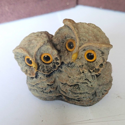 Grey textured owl - owl, ornament