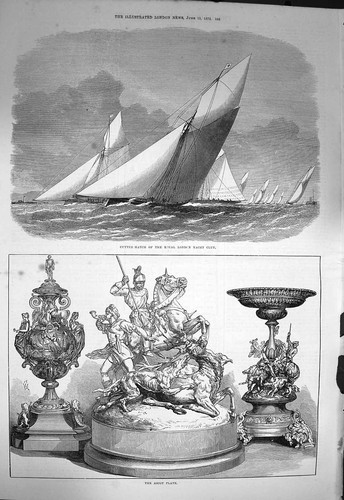 Old antique print 1872 cutter - antique,