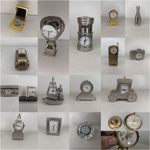 Vintage miniature clock - , bronze