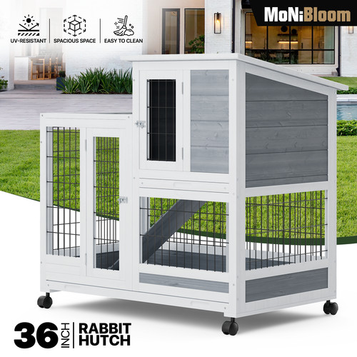 Wooden rabbit hutch cage - cage, house