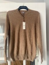 BNWT Jaeger Mens Gents brown wool & cashmere V neck jumper S or XL