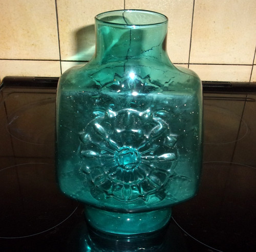 Turquise green shouldered vase - turquise,
