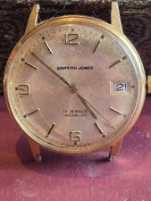 Vintage Griffith Jones Gold Plated Mens Watch Spares Or Repair.