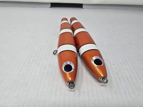 Fishing lure orange white - fishing,