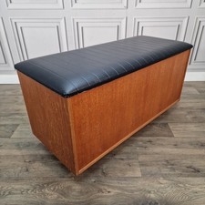 Mid Century Vinyl Ottoman