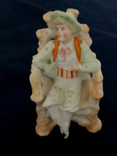 Antique Seated Bisque Figure In Fairly Good Condition 7 1/4 inches Tall   m