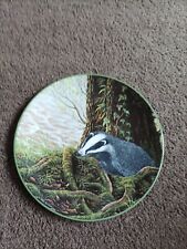 THE BADGER ON HIS EVENING PROWL W G ROLLINSON PLATE ROYAL DOULTON 1988