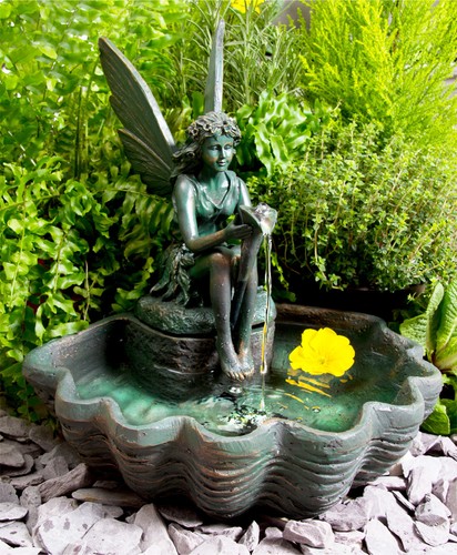 Fairy statue water feature - fairy,