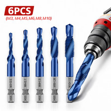 6PCS Tap Drill Bit Set 3in1