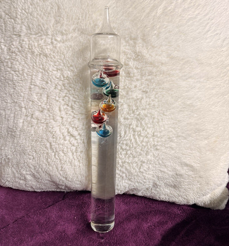 Glass galileo thermometer with - glass,