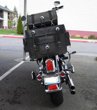 Motorcycle Leather Sissy Bar Saddle Bag