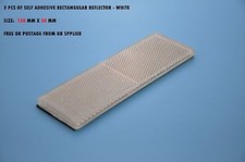2x White Large Rectangular Reflectors, Self-Adhesive *150mm x 50mm* -VOLKSWAGEN