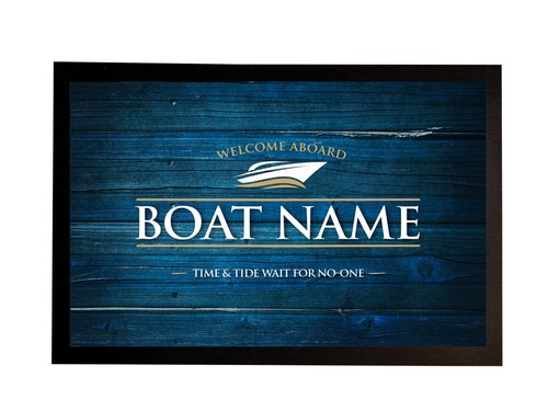 Personalised boat mat - boat,