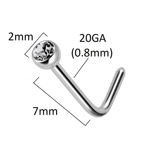 Shape nose stud 2mm black - l,