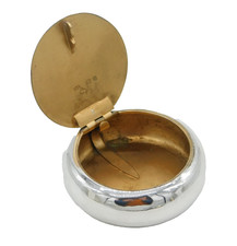 Edwardian Sterling Silver Circular Snuff Box Antique 1909 George Unite