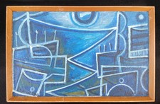 Original vintage abstract surreal seascape  painting on board William Black