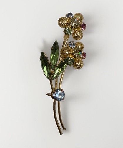 Vintage gold tone floral - gold,