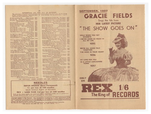 Rex records september 1937 - rex,