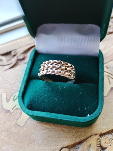 9ct gold keepers ring three - gold,