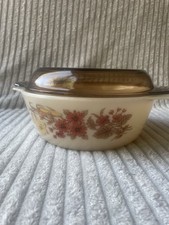 Pyrex Vintage Casserole Dish, Complete With Lid, Harvest Spray
