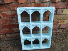 Vintage Rustic Indian Wooden Arched Temple Shelving Unit