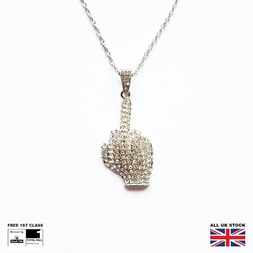 Middle finger pendant necklace - finger,