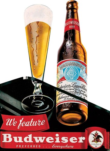 Budweiser beer vintage metal - beer,