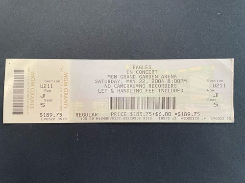 Eagles ticket mgm grand - ticket,