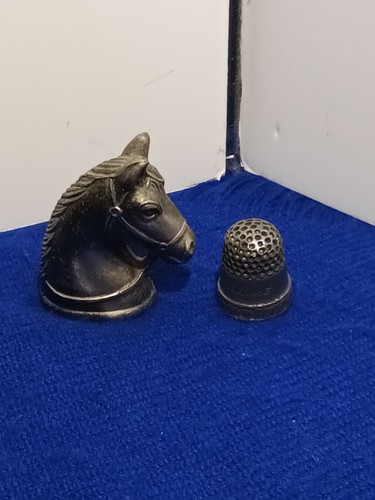 Pewter horses head - pewter, high