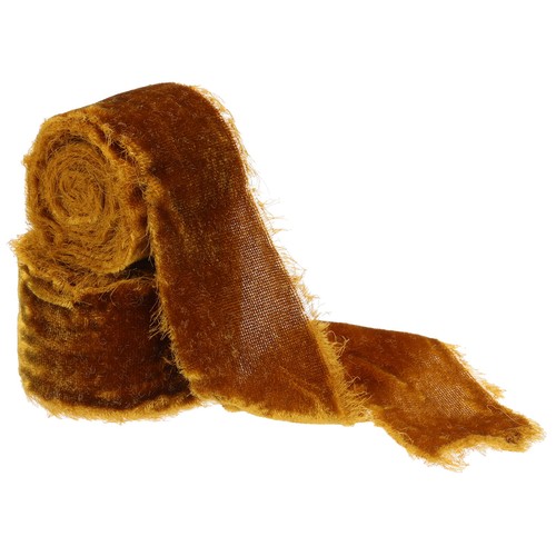 Burnt orange velvet ribbon - orange,