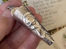 Vintage hallmarked solid heavy sterling silver posy holder - Lion of Saint Mark