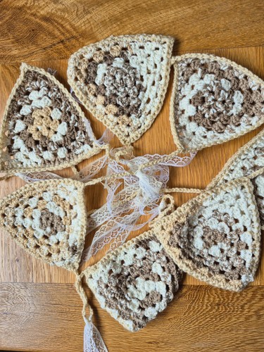 Handmade crochet bunting with - handmade,