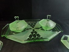 Art Deco Green Glass Vanity