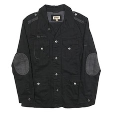 IDPDT Mens Black Cotton Button
