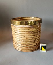 vintage basket rattan brass
