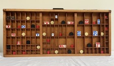 Vintage letterpress printer’s tray drawer typecase #25