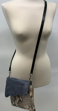 Owen Barry Leather Snakeskin Print & Blue Shoulder/Crossbody Bag             L13