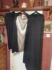 Job Lot Of 3 Halloween Witches Capes and 3 Hats. Fancy Dress. 