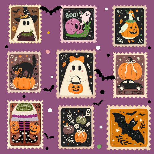 Spooky halloween stamps 100 - spooky, stamps!