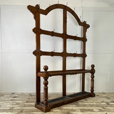 Large Antique Oak Hall Stand, Coat and Hat Stand