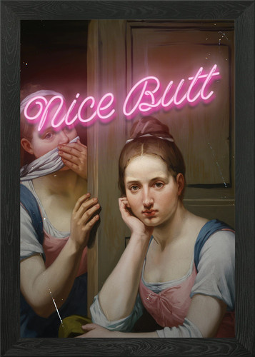 Nice butt painting framed - painting,