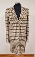 Jack Wills tweed coat size 10 beige cream wool rich pockets lined button up 